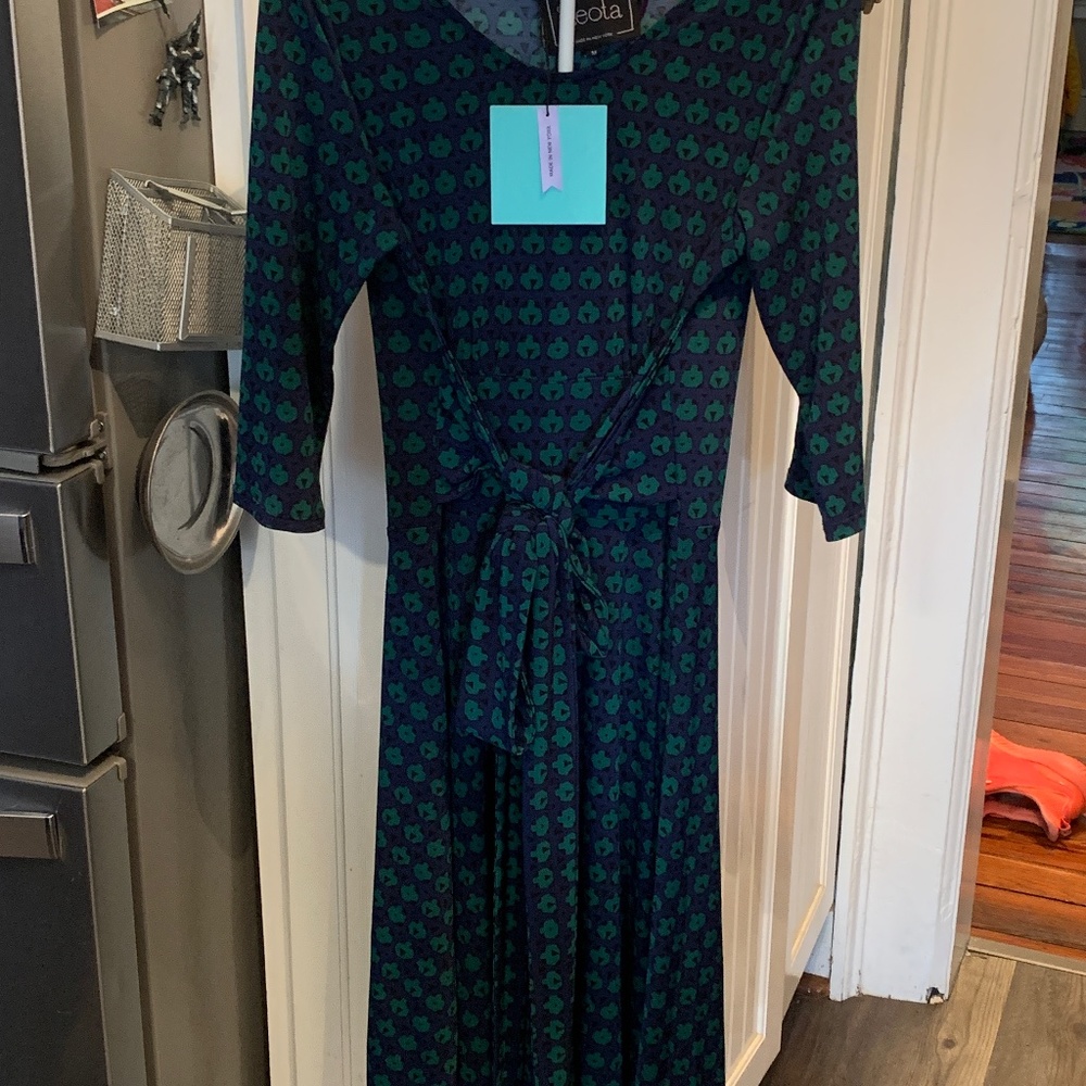 Leota High Modern dress with wrap‎ belt. NWT. Handmade NYC